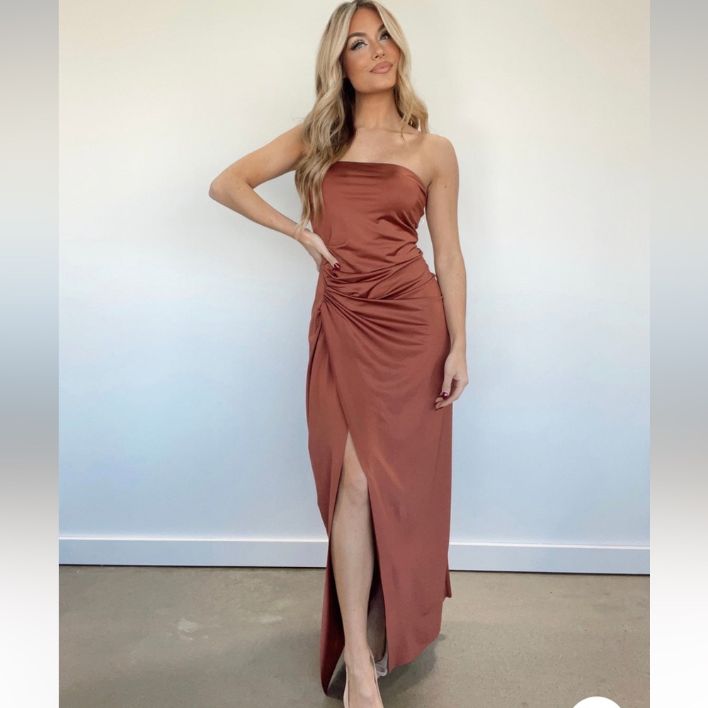 Rust Copper Maxi Dress NWT